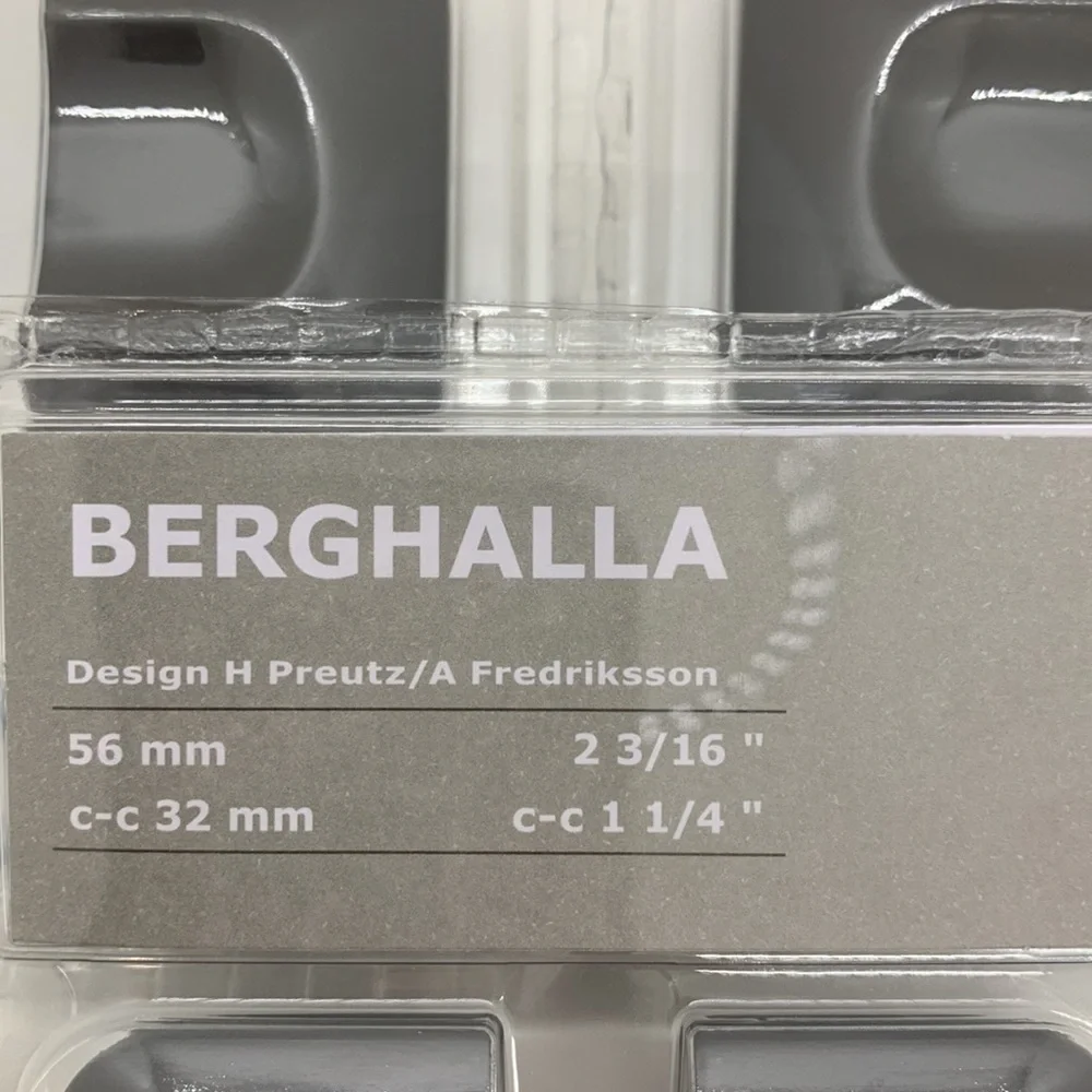 IKEA Berghalla Handles Black 2 Pack New In Package (Lot of 3) 56mm 2 3/16 Door
